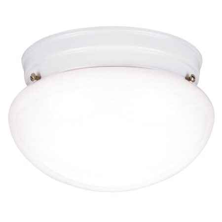 Westinghouse Fixture Ceiling Flush-Mount 60W 2Lght Mushroom 8.75In White White Glass 6661100